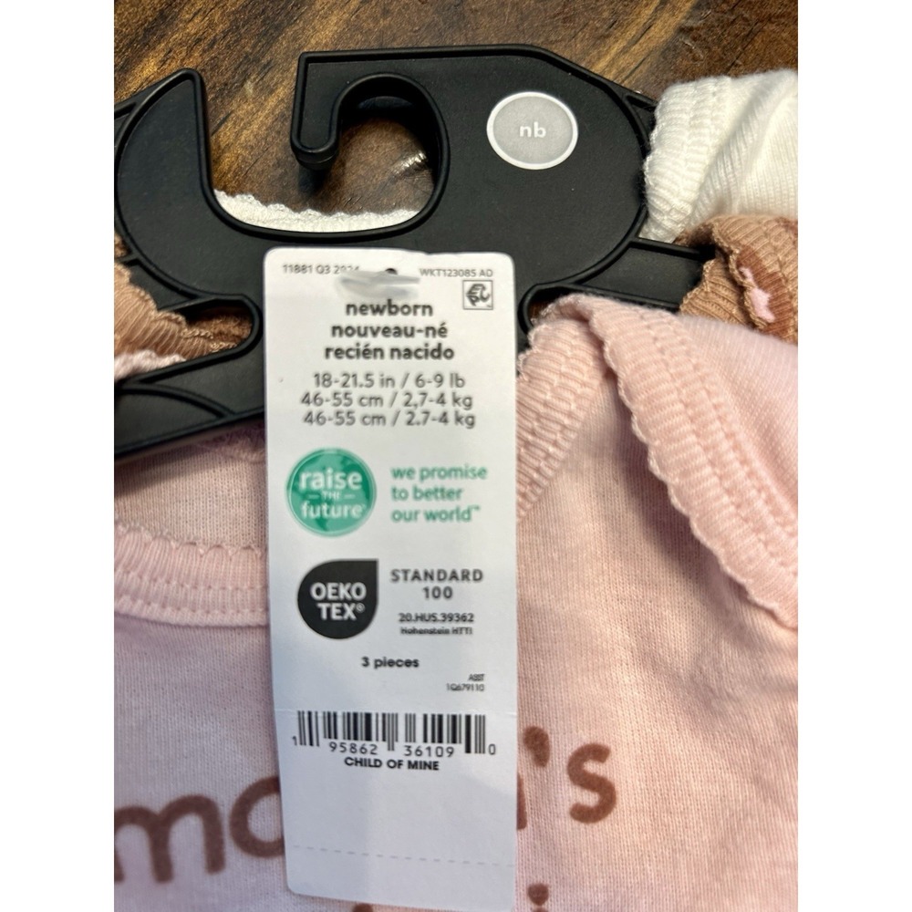 Carter's Child of Mine Baby Girl Bodysuits, 3-Pack Newborn - Picture 2 of 5